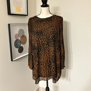 Zara trf leopard print chiffon mini dress Medium